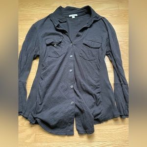 James Perse 100% black cotton knit shirt